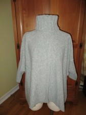 Poncho Suéter Damas Diane Von Furstenberg Gris Lana Cachemira Dividido Talla P/S