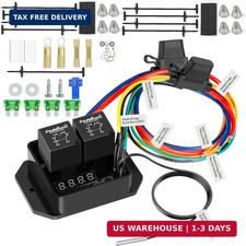 12v Digital Radiator Fan Switch Kit With Mounting Kit Dual Electric Fan Switch