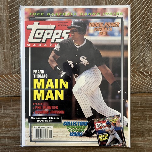 1992 TOPPS MAGAZINE AL NUMERO DI COPERTINA #10 FRANK THOMAS primavera 1992 White Sox - Foto 1 di 14