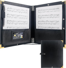 Graduatepro Elastic Music Sheet Holder 9.5" X 12" PU Leather Choir Music Folder