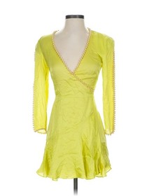 Agent Provocateur Francis Yellow Silk Faux Pearl Mini Gown XS *NO SIZE TAG*