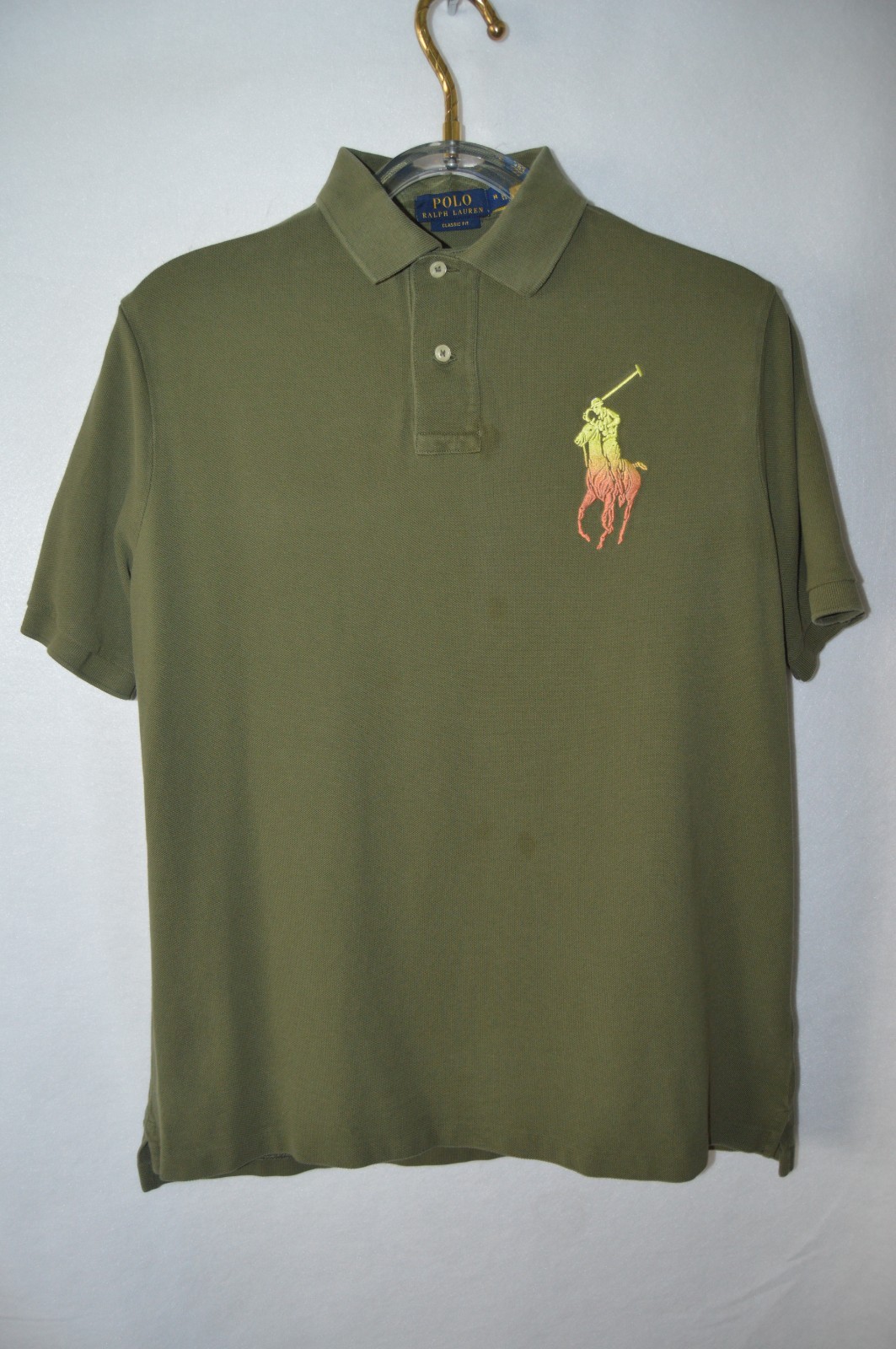 Polo Ralph Lauren uomo polo SS camicia verde taglia M grande pony cotone