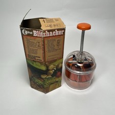 Vintage 1977 K-Tel Blitzhacker Manual Food Chopper with Original Box & Manual