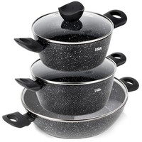 Topfset Kochtopf Set Mit Deckel Granit Induktion Schmorpfanne Vilde 3-Teilig