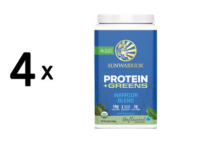 4 x Sunwarrior Warrior Blend + Greens Organic (750g) (63,33 EUR/kg)