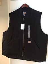 New Carhartt Duck Vest-Black Color-Size 2XL Tall-Model No V01-54  Chest Size