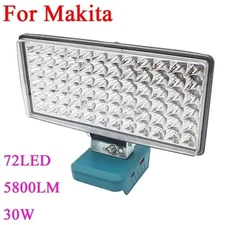 LED Work Light Flashlight Torch For Makita 18V 20V Li-ion Battery 72 Beads