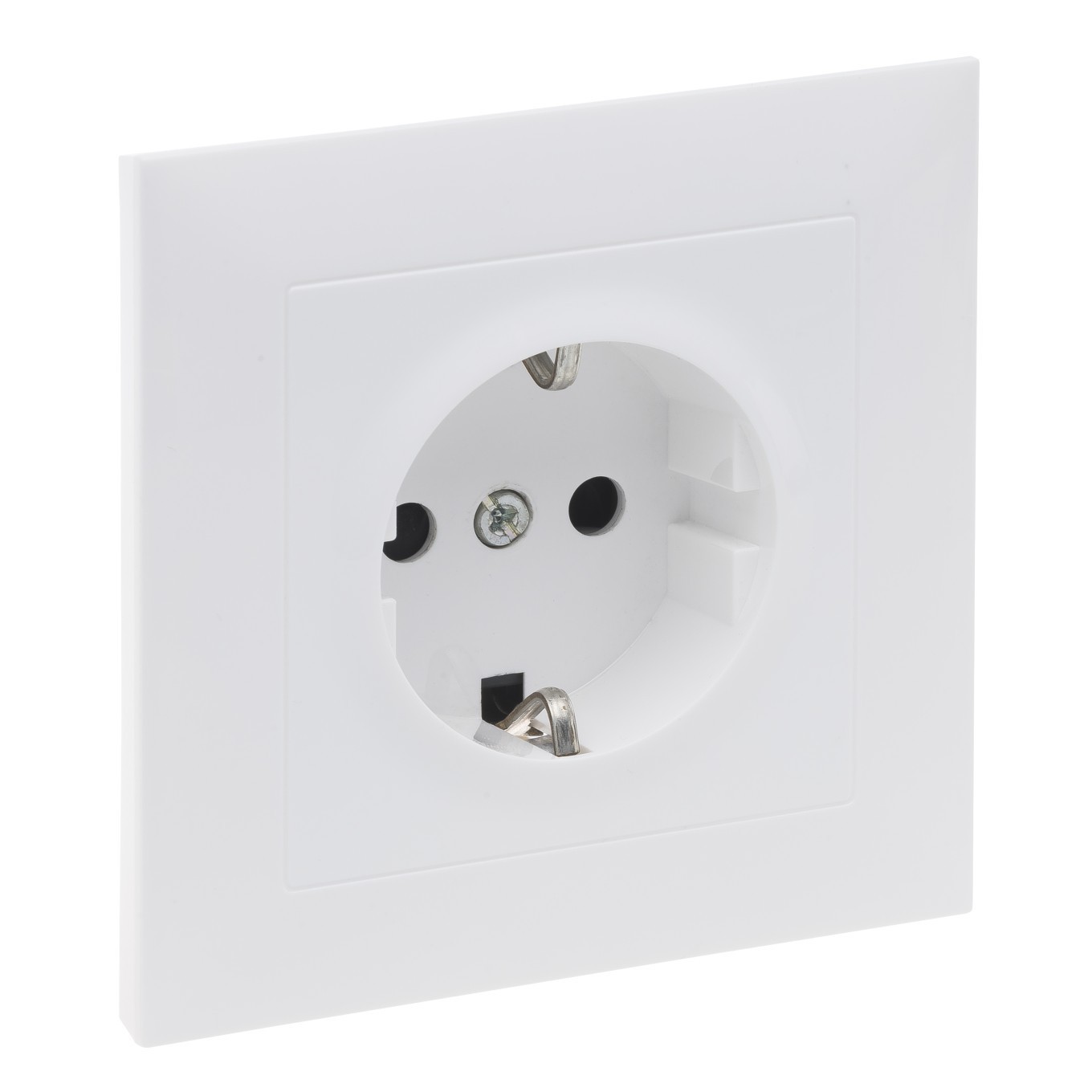 Schuko socket 2P + Z white 16A 250V screw terminals with 721128