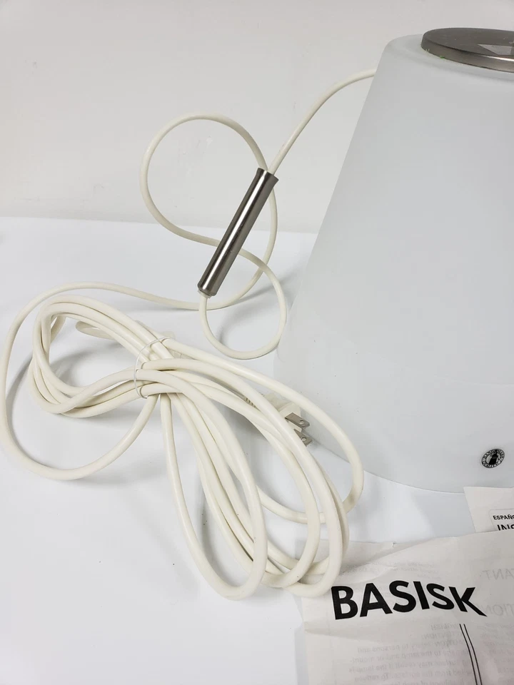 IKEA BASISK LÁMPARA DE LUZ COLGANTE ENCHUFE DE VIDRIO BLANCO 101.502.11 9 PULGADAS DE ALTO X 8 PULGADAS CON Foto 3 de 4