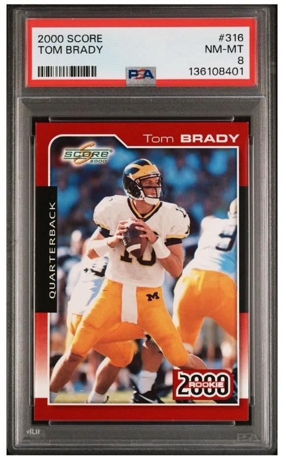 2000 SCORE TOM BRADY ROOKIE PSA 8 NM-MT