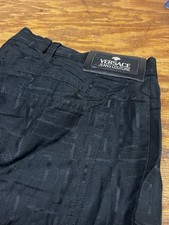 Versace Jeans Couture Men  s Black Monogram Greek Key 40/54 30 Length Pants