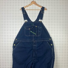 Key Imperial Blue Denim Bib Overalls 46x26 Workwear Cotton Farmer Work Wear 90s
