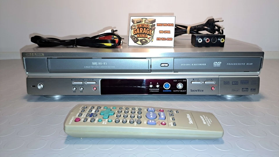 Videoregistratore vcr VHS DVD recorder Sharp DV-RW370S Hi-Fi PERFETTO COME NUOVO - Immagine 2 di 4