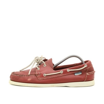 Sebago Herren Bootsschuhe EU 44.5 Docksides Bordeaux Leder Rutschfeste Sohle