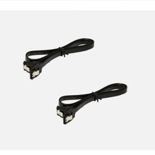 2pcs SATA 3.0 Cable SATA 3.0 6GB/s Right Angle SSD HDD Hard Drive Black 40CM