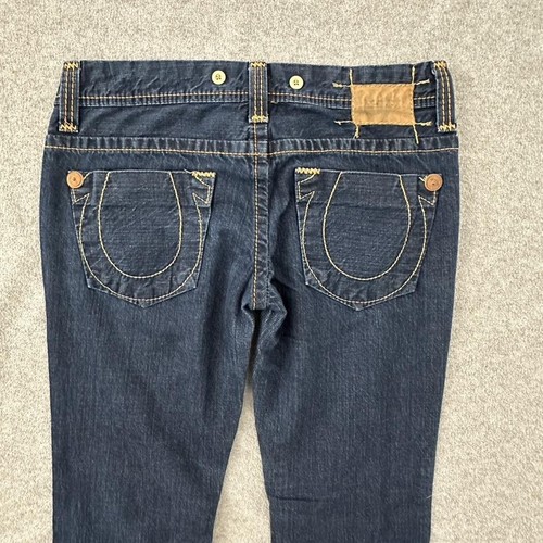 Pantalones de mezclilla True Religion vintage para mujer 30 corte boot oscuro Jacob grande T hechos en EE. UU. tiro bajo - Imagen 9 de 12