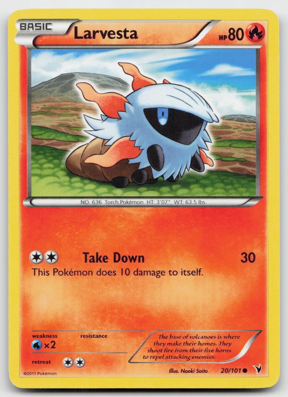 Larvesta 20/101 Common Noble Victories Pokemon MP