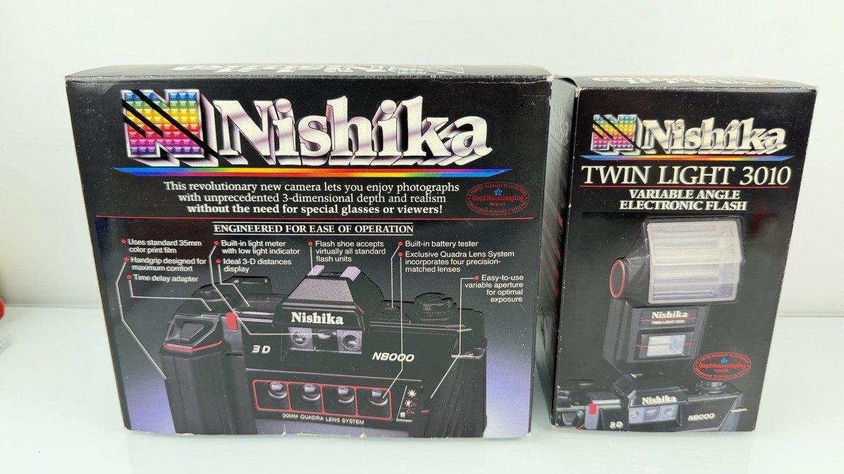Nishika N8000 3DカメラとTwin Light 3010 Nishika N8000 35mm 3-D Camera with Twin Light 3010 Flash | eBay