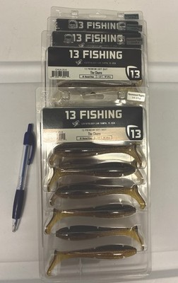 Lot Of 4- 13 Fishing The Churro Swimbaits, Mustard Water, 4.25  Long, 3/8oz