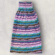 Isla Bonita Beach Maxi Dress Stretch Smocked Halter Multi Color Beaded Ties OS