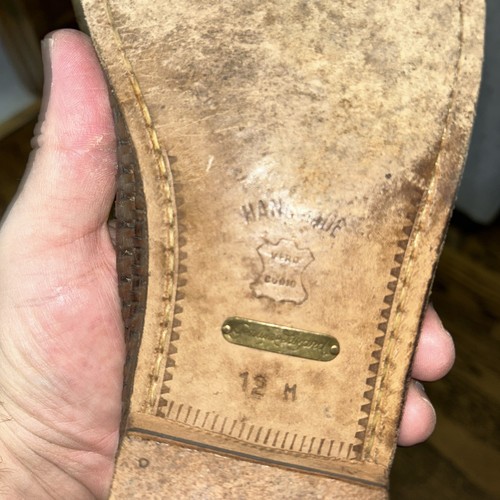 Made in Italy Barneys New York slip on loafers - Brown Braided Leather S- US 12 - Picture 7 of 7
