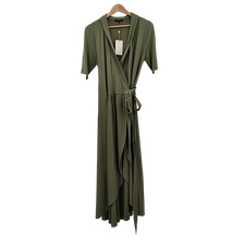 Quince Women Tencel Jersey Midi Wrap Dress Sage L