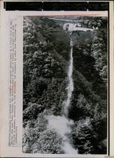 1974 Helicopter Sprays Water On Okutma Forest Fire Fire Fighter Wirephoto 8X10