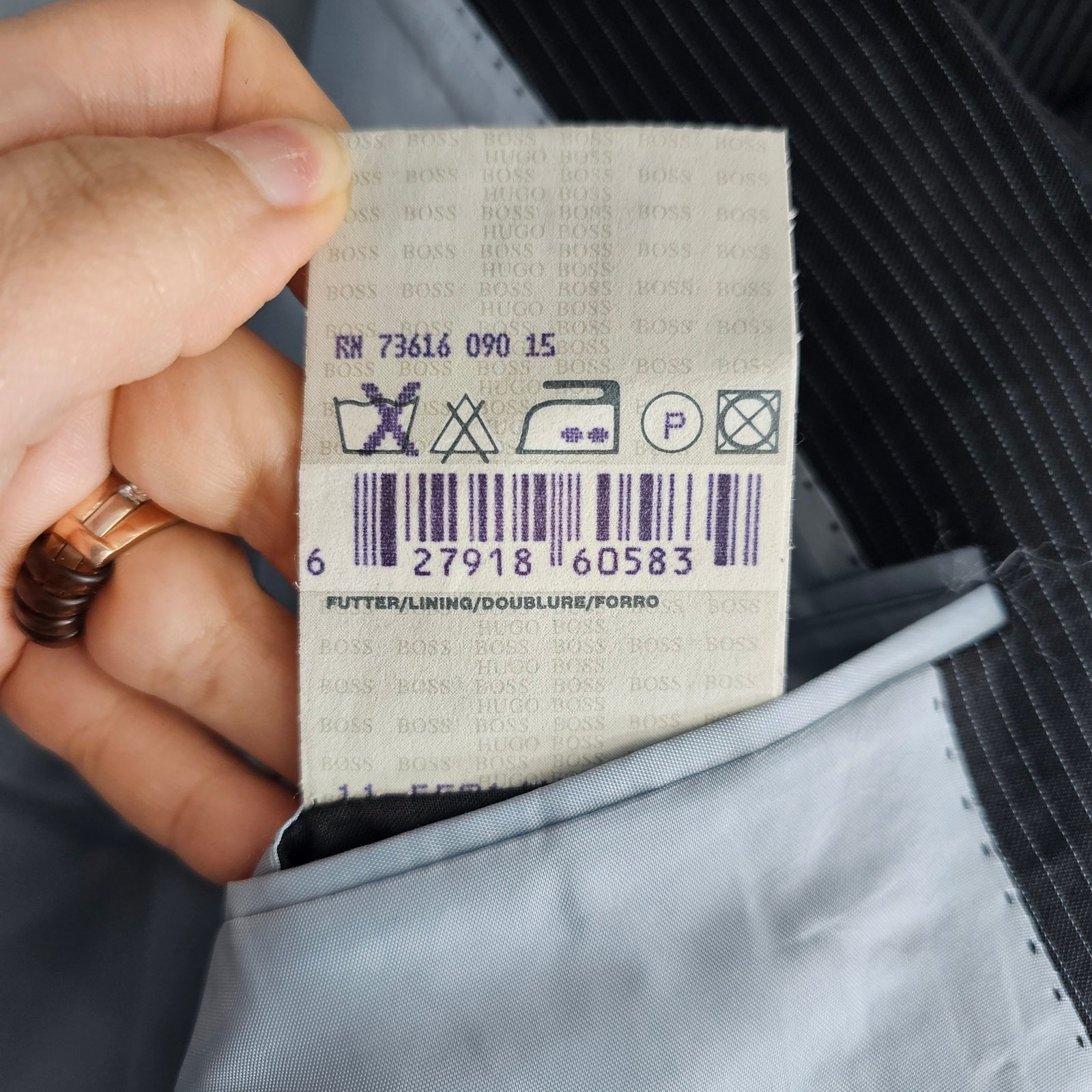 Hugo Boss 44L Bertolucci Movie Blue Super 120 Pinstripe Blazer Sport Coat Jacket thumbnail 5