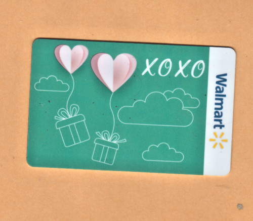 Collectible Walmart Gift Card -Two Pink Hearts XOXO - No Cash Value - FD106452
