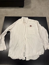 Cutter & Buck Men's Auburn Tigers Long Sleeve White Button Down Shirt Large