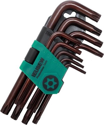 9pc Tamper Resistant Torx Wrench Set - S2 Steel T10-T50 Star Key New