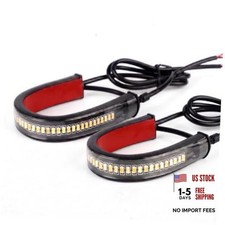 2PCS Motorcycle Turn Signal Light, Flexible Switchback Fork LED Turn Signal,