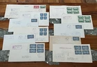LOT x10 CANADA FDC 1935 REGISTERED TO USA ! BLOCKS +OHMS +SPECIAL DELIVERY L@@K!