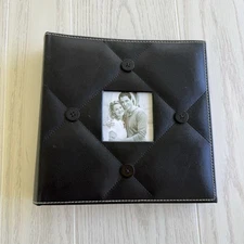 Best Occasions 200 Photo Album – Black Stitched Leatherette – 4"x6" – 50 Pages