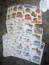2008 Large Lot Of 16 Sheets Dora the Explorer Decals, Window Clings, Go Diego Go