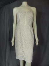 Dessy Collection Strapless Lace Cocktail Ivory/ Beige Dress size 12