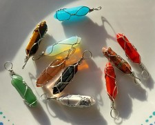 Handcrafted Wire Wrapped Natural Stone Chakra Healing Gemstone Pendant