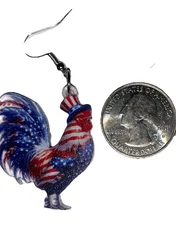 Chicken Hen Quirky Farm Animal Country Accessories Earrings Dangle Acrylic New 