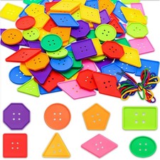 90 Pieces Big Bright Craft Buttons Plastic Assorted Vivid Button Colors Geome...