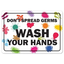 Public Safety Sign - Dont Spread Germs | Peel and Stick Wall Graphic | Protec...
