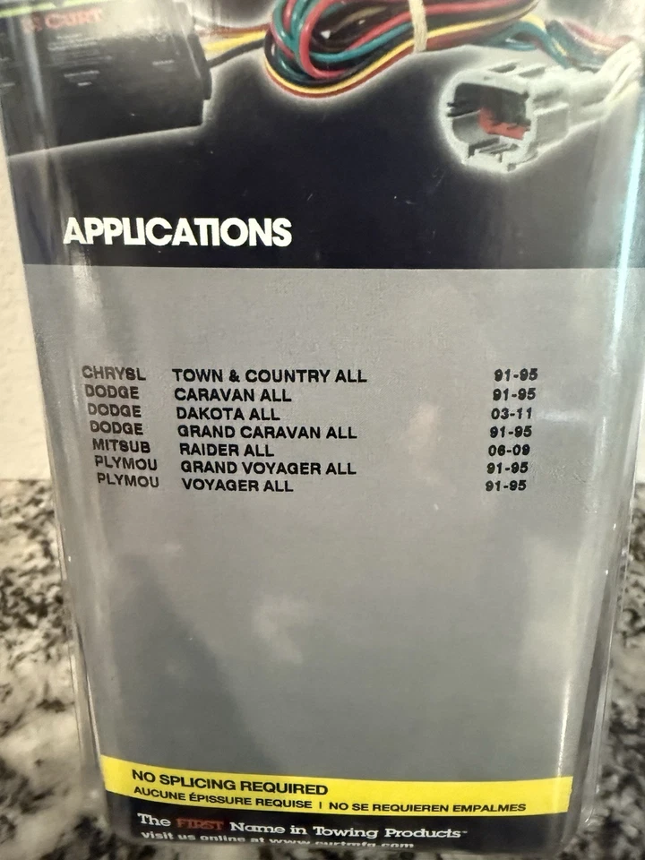 55323 Curt T Connector for Dodge Dakota Mitsubishi Raider Plymouth Grand Voyager - Image 2 of 3