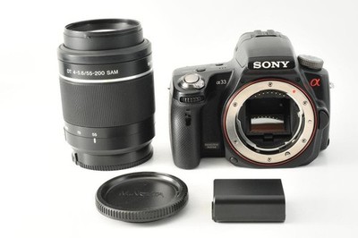Sony Alpha 33 SLT-A33 Camera with DT 55-200mm Lens Junk Condition