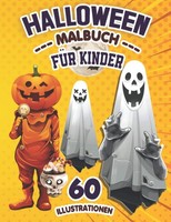 Halloween Malbuch Kinder 3-10 Jahre, 60 Seiten, Hexen, KüRbisse, Geister