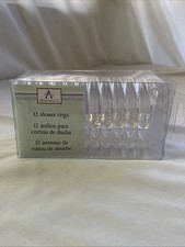 New In Package Set Of 12 Shower Rings Plastic Locking