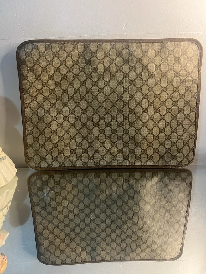 Autêntica Bolsa para Laptop Gucci Monograma Líder Marrom e Verde Excelente Estado - Imagem 4 de 4