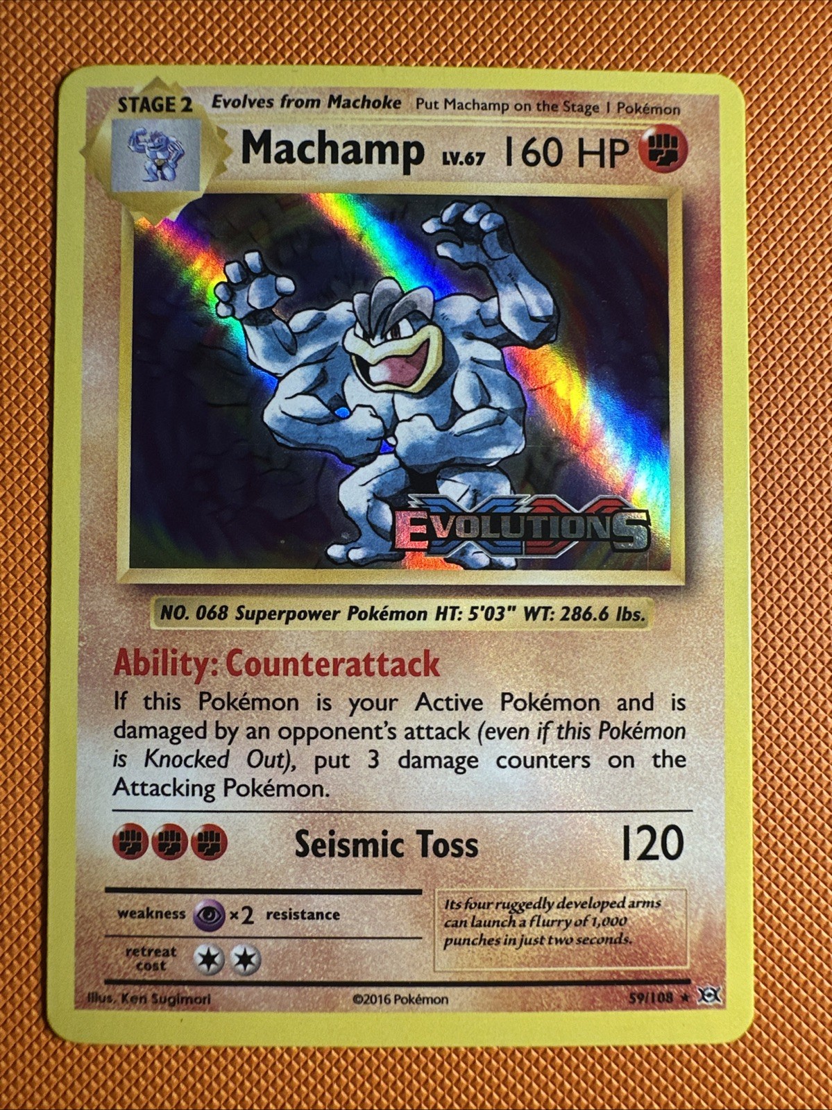 Machamp XY Evolutions Prerelease Stamp 59/108 Holo Pokemon Card NM