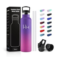 Japoria Thermosflasche 750Ml, Bpa-Frei, Trinkflasche Mit Strohhalm,
