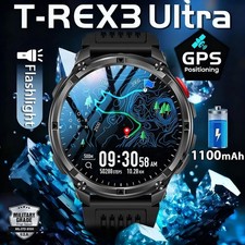 Rugged Outdoor Smartwatch with GPS and Compass, 1.7-inch AMOLED Round Display