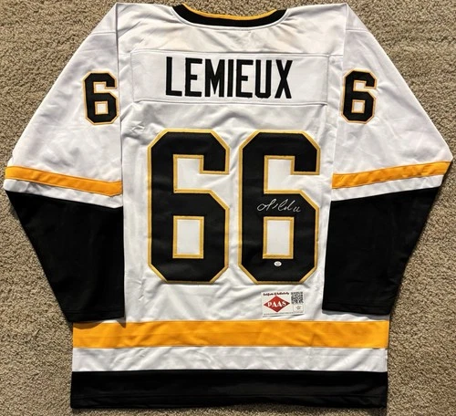 Mario Lemieux Signed Pittsburg Penguins Custom Hockey Jersey COA- Size XL
