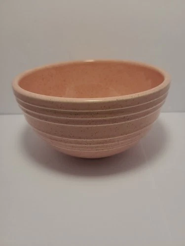 McCoy Pottery Vintage Pink Speckled 6" Ribbed Ringware Mixing Bowl